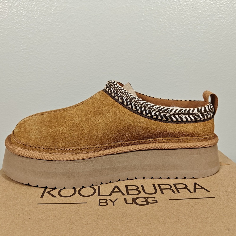 Koolaburra by UGG Burree Platform Slippers Women's 8 Chestnut Slip On New - Picture 6 of 8